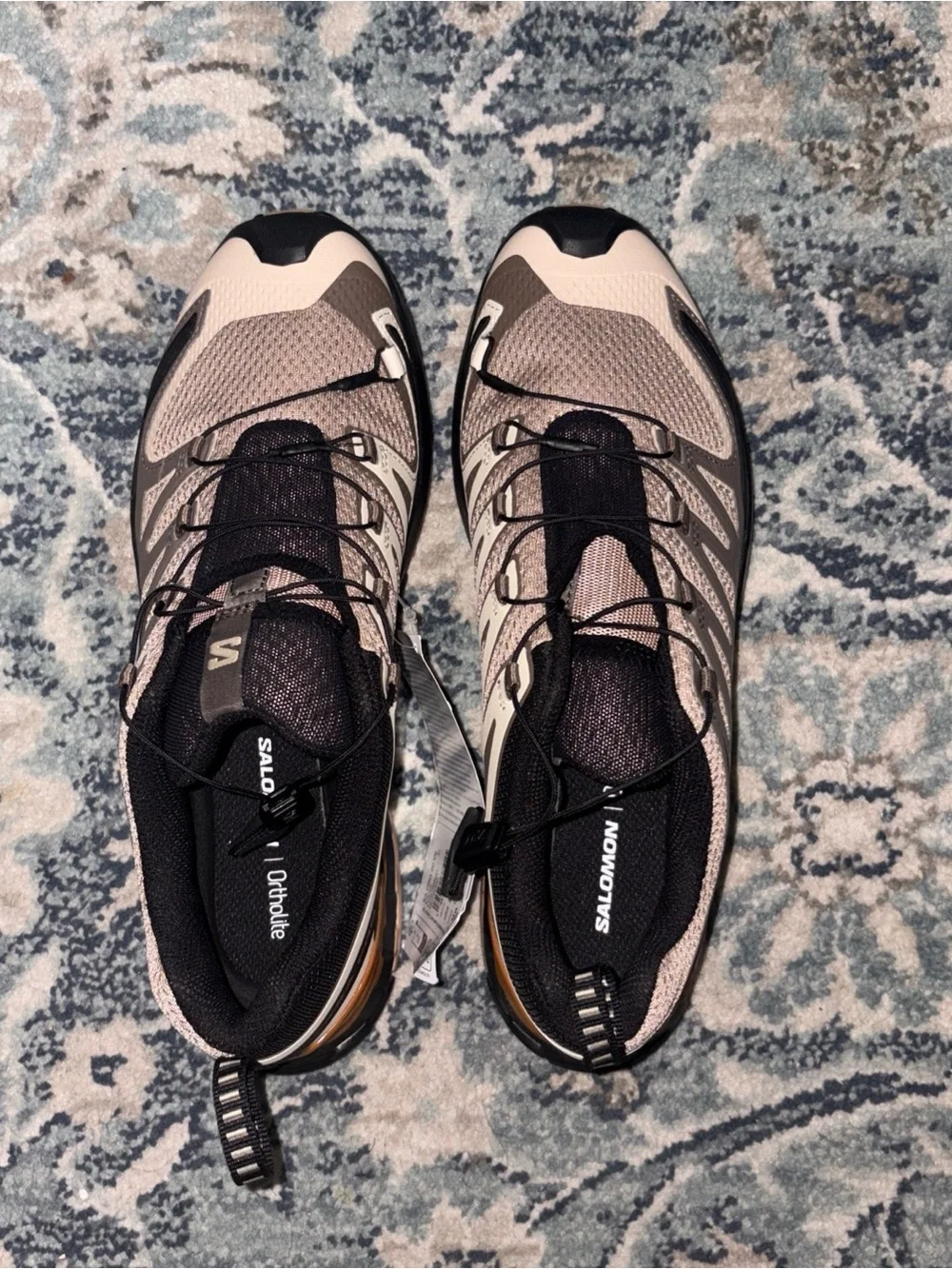 Salomon Men's Trail Running Shoes - Beige & Black Size 9.5